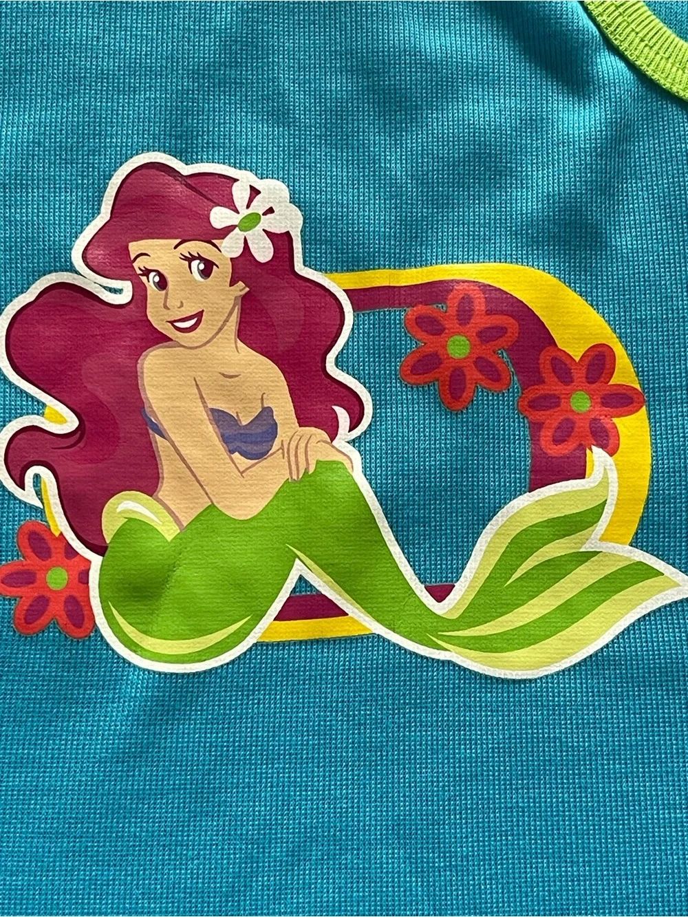 DISNEY KIDS TEAL SLEEVELESS ARIEL TANK SZ XLG NWTS!!